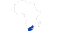 map of all swimming spots in South Africa