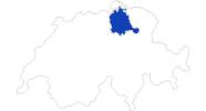 Karte der Bademöglichkeiten in der Zürich Region