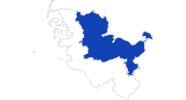 Karte der Badeseen an der Ostsee und Holsteinische Schweiz