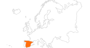 Karte der Ausflugsziele in Spanien