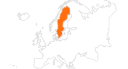Karte der Ausflugsziele in Schweden