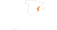 Karte der Ausflugsziele in Valencia