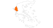 Karte der Ausflugsziele in Epirus