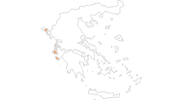 Karte der Wetter auf den Ionische Inseln