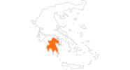 Karte der Ausflugsziele in Peloponnes