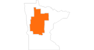 map of all tourist attractions in Central Minnesota