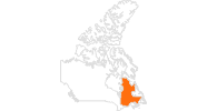 Karte der Ausflugsziele in Québec