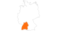 Karte der Ausflugsziele in Baden-Württemberg