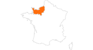 map of all tourist attractions in the Lower Normandy