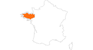map of all tourist attractions in Brittany