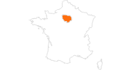 Karte der Sehenswürdigkeiten in der Île-de-France