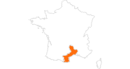 Karte der Ausflugsziele im Languedoc-Roussillon