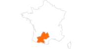 Karte der Ausflugsziele in Midi-Pyrénées