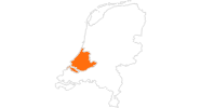 Karte der Ausflugsziele in Südholland