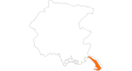 Karte der Ausflugsziele in Triest und Karst