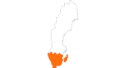 map of all tourist attractions in southern Sweden