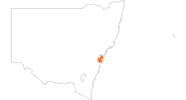 Karte der Ausflugsziele in Sydney
