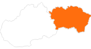 Karte der Attraktionen in der Ostslowakei