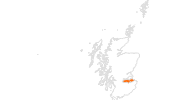 Karte der Ausflugsziele in Edinburgh und die Lothians