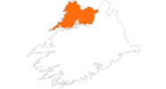 Karte der Ausflugsziele in Clare