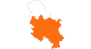 map of all tourist attractions in Central Serbia