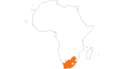 Karte der Sehenswürdigkeiten in Südafrika