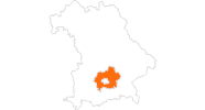 Karte der Ausflugsziele im Münchner Umland