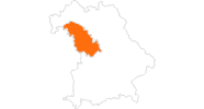 map of all tourist attractions in Würzburg and romantic Franconia - the Franconian Lakes