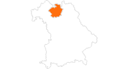 map of all tourist attractions in the Upper Main valley - Coburg and Surroundings - Hassberge
