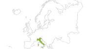 Karte der Radtouren in Italien