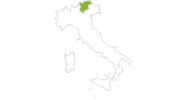 Karte der Radtouren in Südtirol