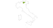 Karte der Radtouren in Trentino
