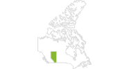 Karte der Radtouren in Alberta