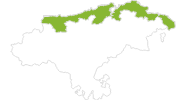 Karte der Wetter an Kantabriens Zentralküste