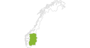 Karte der Radtouren in Ostnorwegen