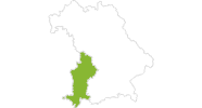 Karte der Radtouren in Bayerisch-Schwaben