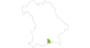 Karte der Radtouren in der Alpenregion Tegernsee Schliersee