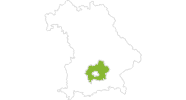 Karte der Radtouren im Münchner Umland