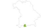 Karte der Radtouren in der Zugspitz-Region
