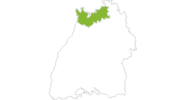 Karte der Radtouren in der Kurpfalz und Heidelberg