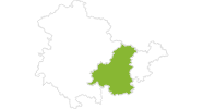 Karte der Wetter in Saale und Thüringer Schiefergebirge