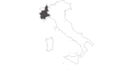 Karte der Reiseziele in Piemont