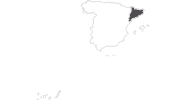 Karte der Reiseziele in Katalonien