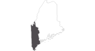 Karte der Reiseziele in Maines Seen- und Gebirgsregion