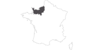 Karte der Reiseziele in der Basse-Normandie