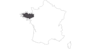 Karte der Reiseziele in der Bretagne