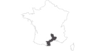 Karte der Reiseziele im Languedoc-Roussillon