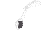 Karte der Reiseziele in Ostnorwegen