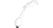 Karte der Reiseziele in Südnorwegen