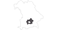Karte der Reiseziele im Münchner Umland